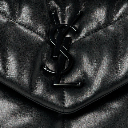 Saint Laurent Lambskin Quilted Monogram Monochrome Small Loulou Puffer Chain Satchel Black 9 of 11