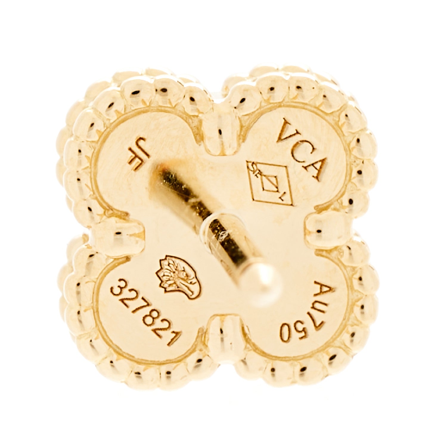 Van Cleef & Arpels 18K Yellow Gold Black Onyx Sweet Alhambra Earrings 4 of 5