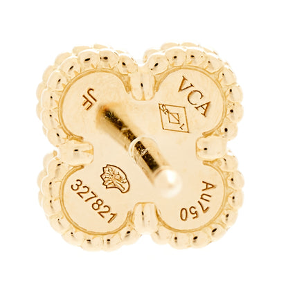 Van Cleef & Arpels 18K Yellow Gold Black Onyx Sweet Alhambra Earrings 4 of 5