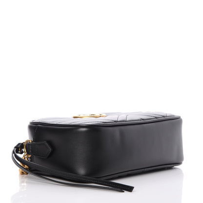 Gucci Calfskin Matelasse Small GG Marmont Chain Shoulder Bag Black 4 of 7