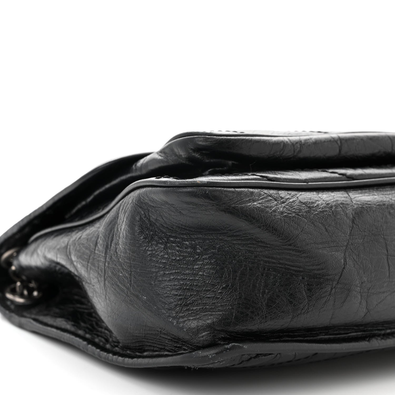 Saint Laurent Crinkled Calfskin Matelasse Monogram Medium Niki Chain Satchel Black 9 of 11