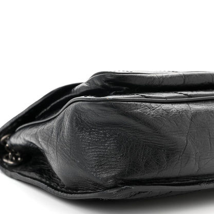 Saint Laurent Crinkled Calfskin Matelasse Monogram Medium Niki Chain Satchel Black 9 of 11