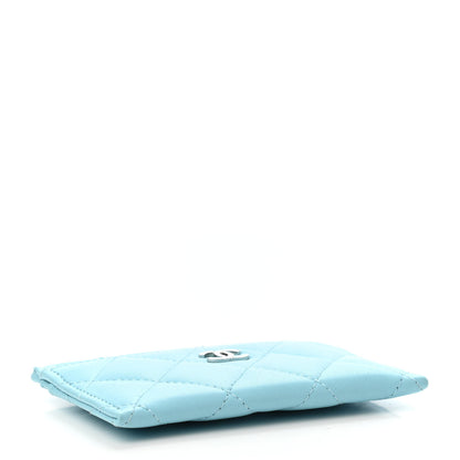 Chanel Lambskin Quilted Card Holder Light Blue 3 of 4