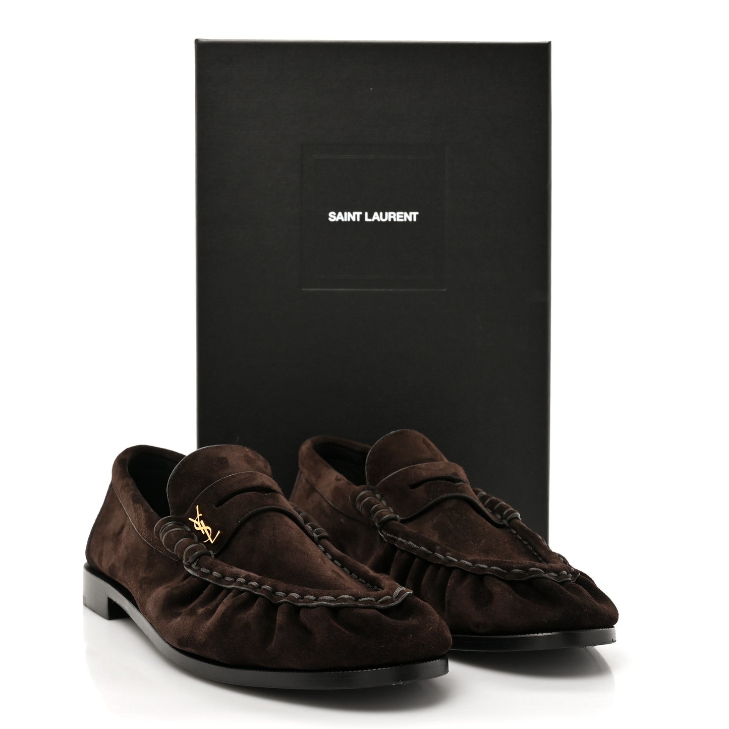Suede Le Loafer Penny Slippers 38.5 Dark Chocolate
