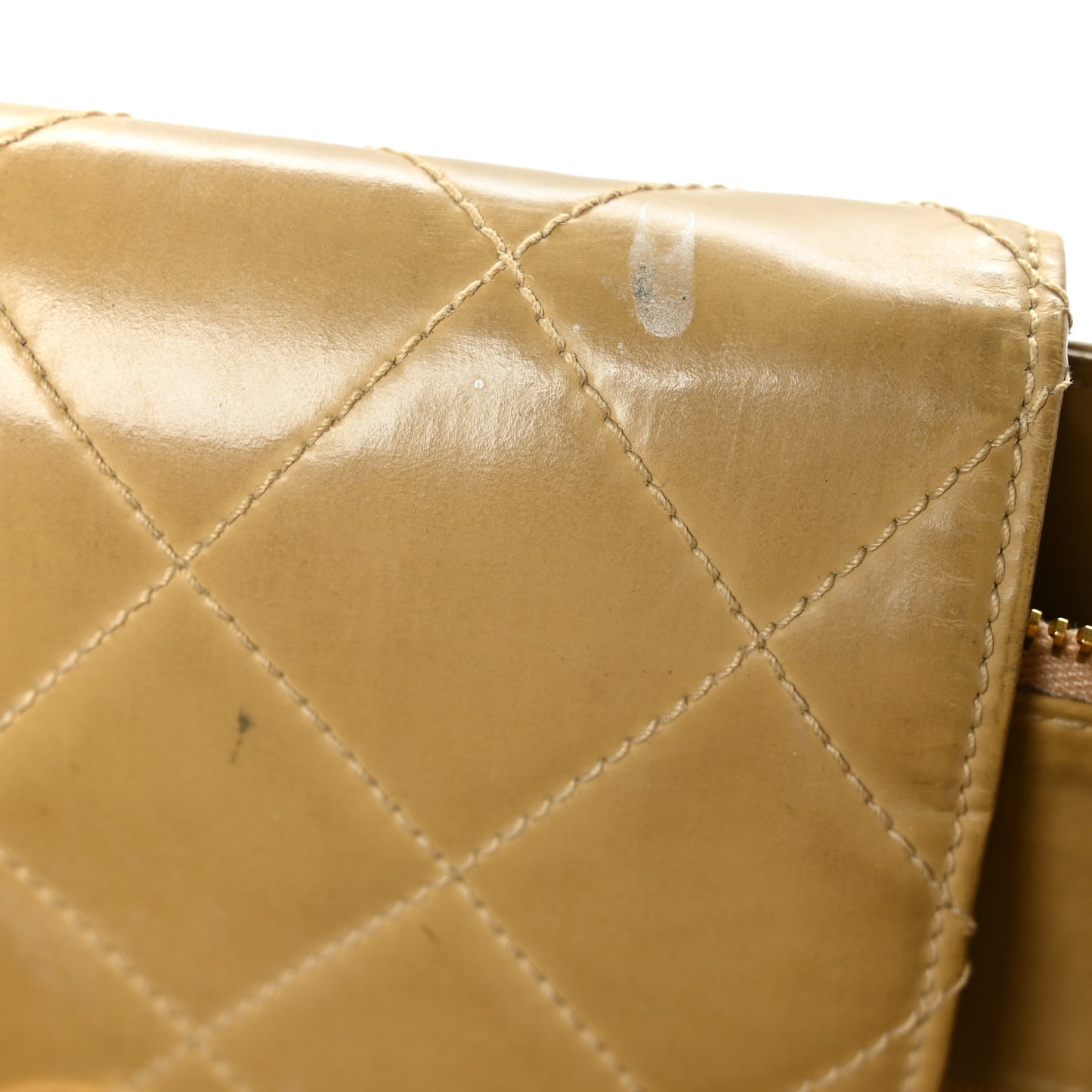 Vinyl Stitched XL Weekender Beige