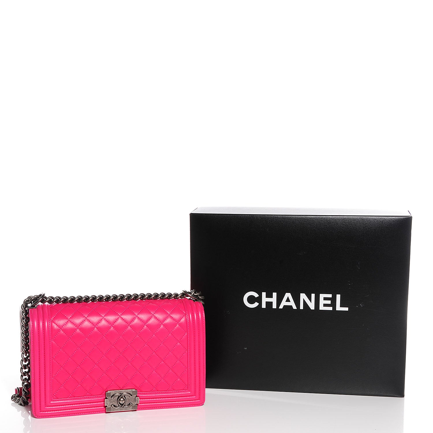 Chanel Lambskin Quilted New Medium Boy Flap Fuchsia 9 of 9