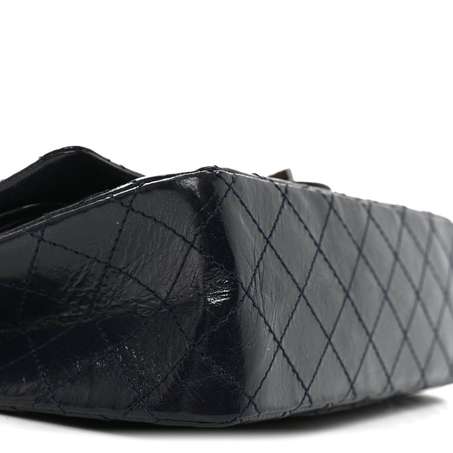 Glazed Calfskin Quilted 2.55 Reissue 225 Flap Dark Navy Blue