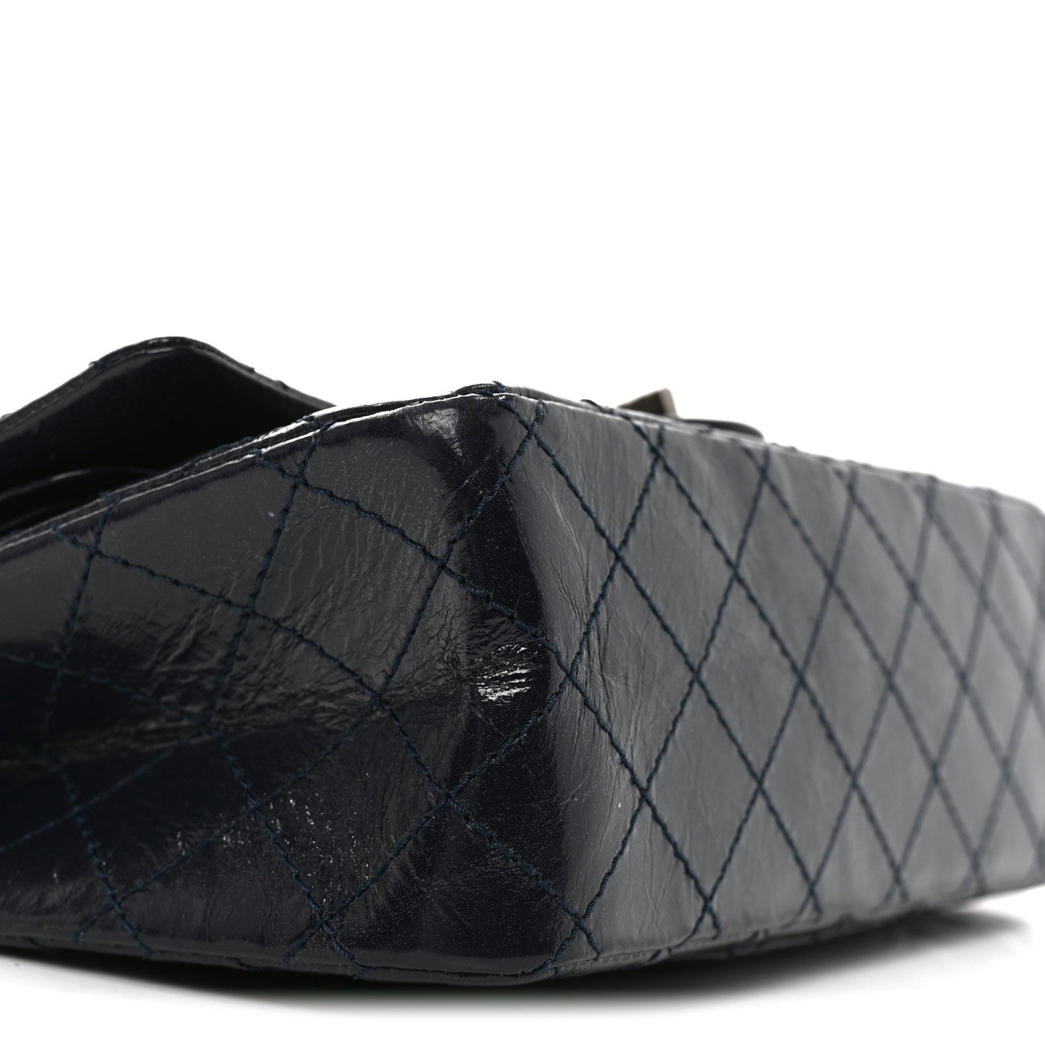 Chanel Glazed Calfskin Quilted 2.55 Reissue 225 Flap Dark Navy Blue 9 of 11