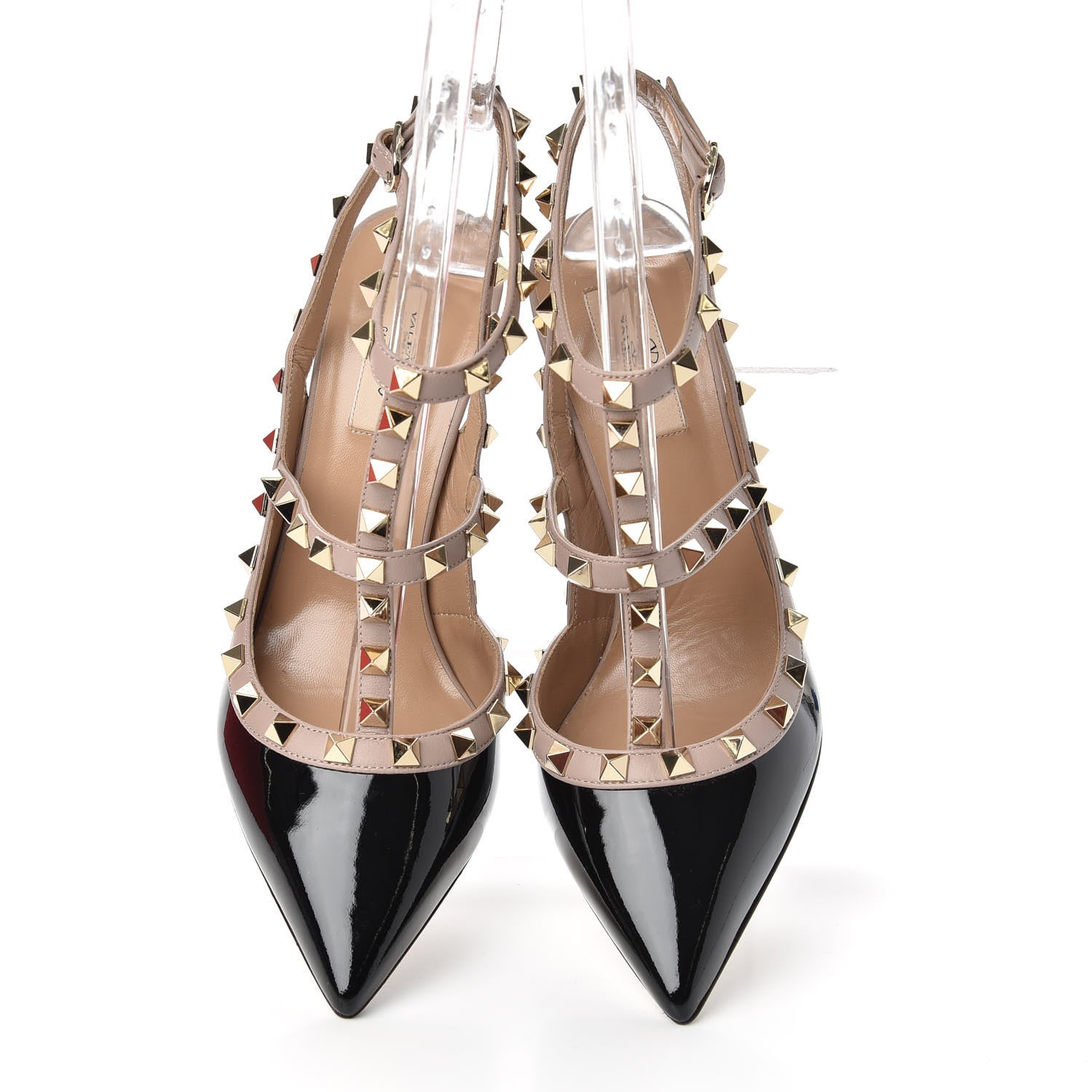 Valentino Garavani Patent Nappa Rockstud Ankle Strap 100mm Pumps 39 Black Poudre 5 of 10