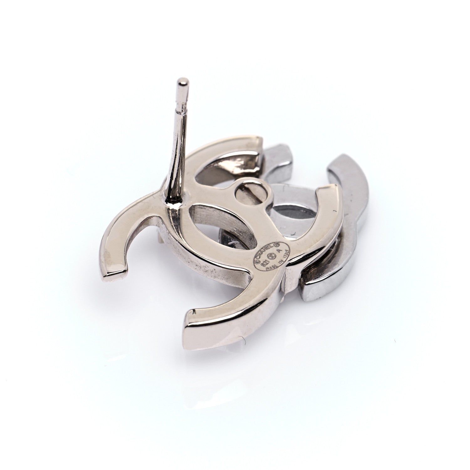 Chanel Crystal Double CC Earrings Gold Silver 4 of 6