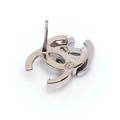 Chanel Crystal Double CC Earrings Gold Silver 4 of 6