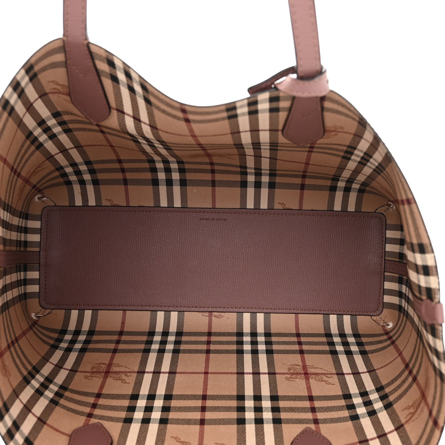 Grainy Calfskin Haymarket Check Medium Reversible Tote Dusty Pink