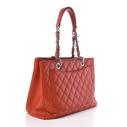 Chanel Caviar Quilted Grand Shopping Tote GST Orange 3 of 7