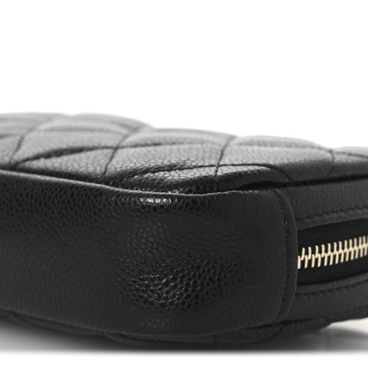 Chanel Caviar Quilted Small Curvy Pouch Cosmetic Case Black 10 of 11