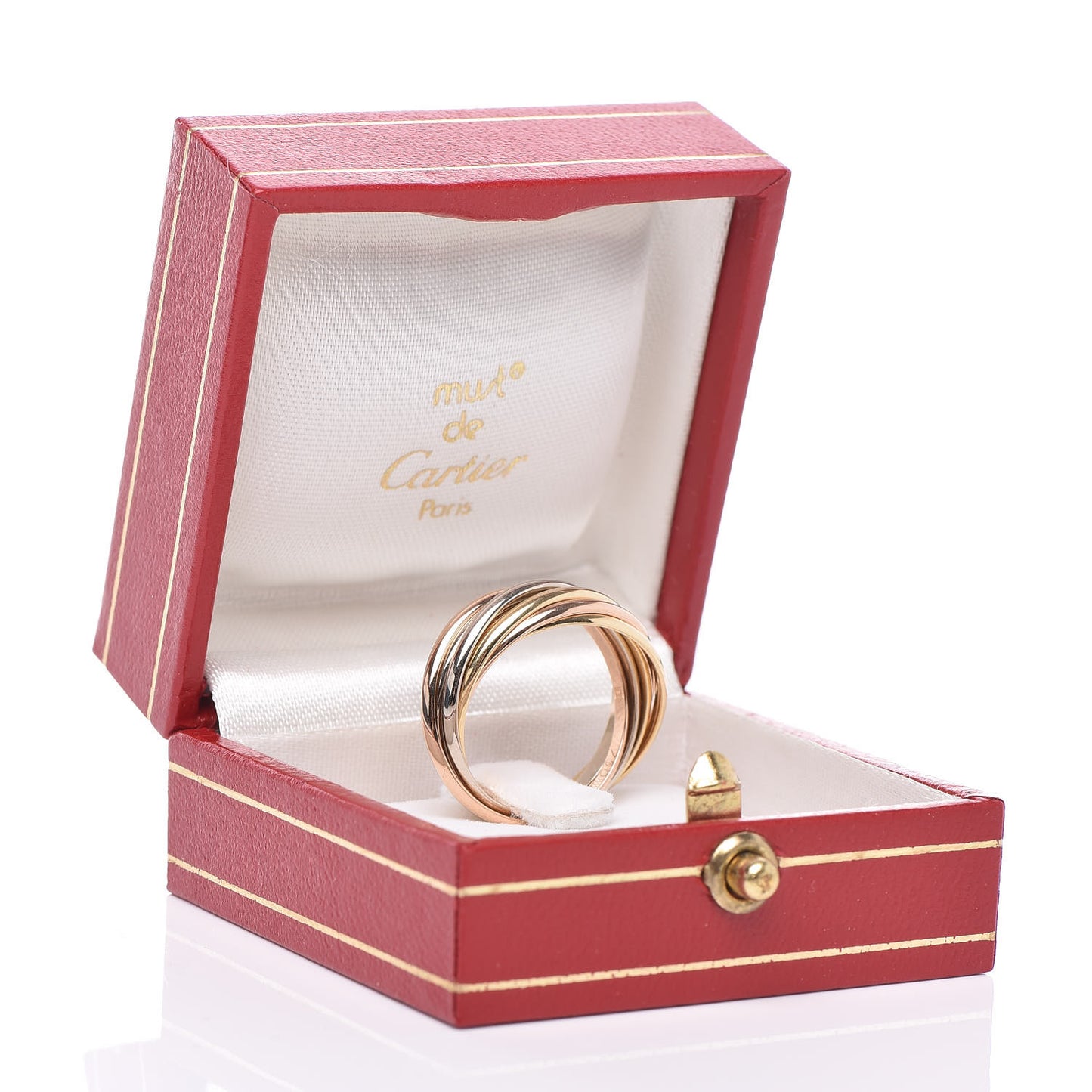 18K Pink White Yellow Gold 7 Band Trinity Ring 53 6.25
