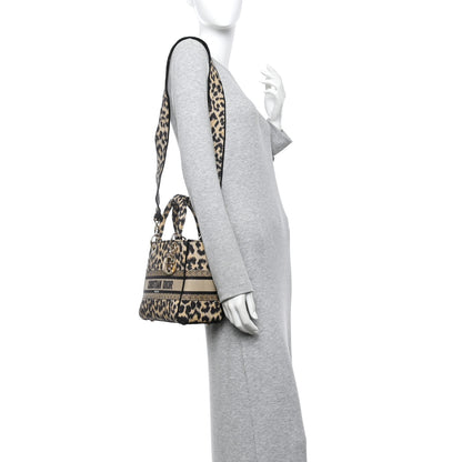 Christian Dior Canvas Medium Mizza Embroidered Lady D-Lite Beige Multicolor 2 of 10