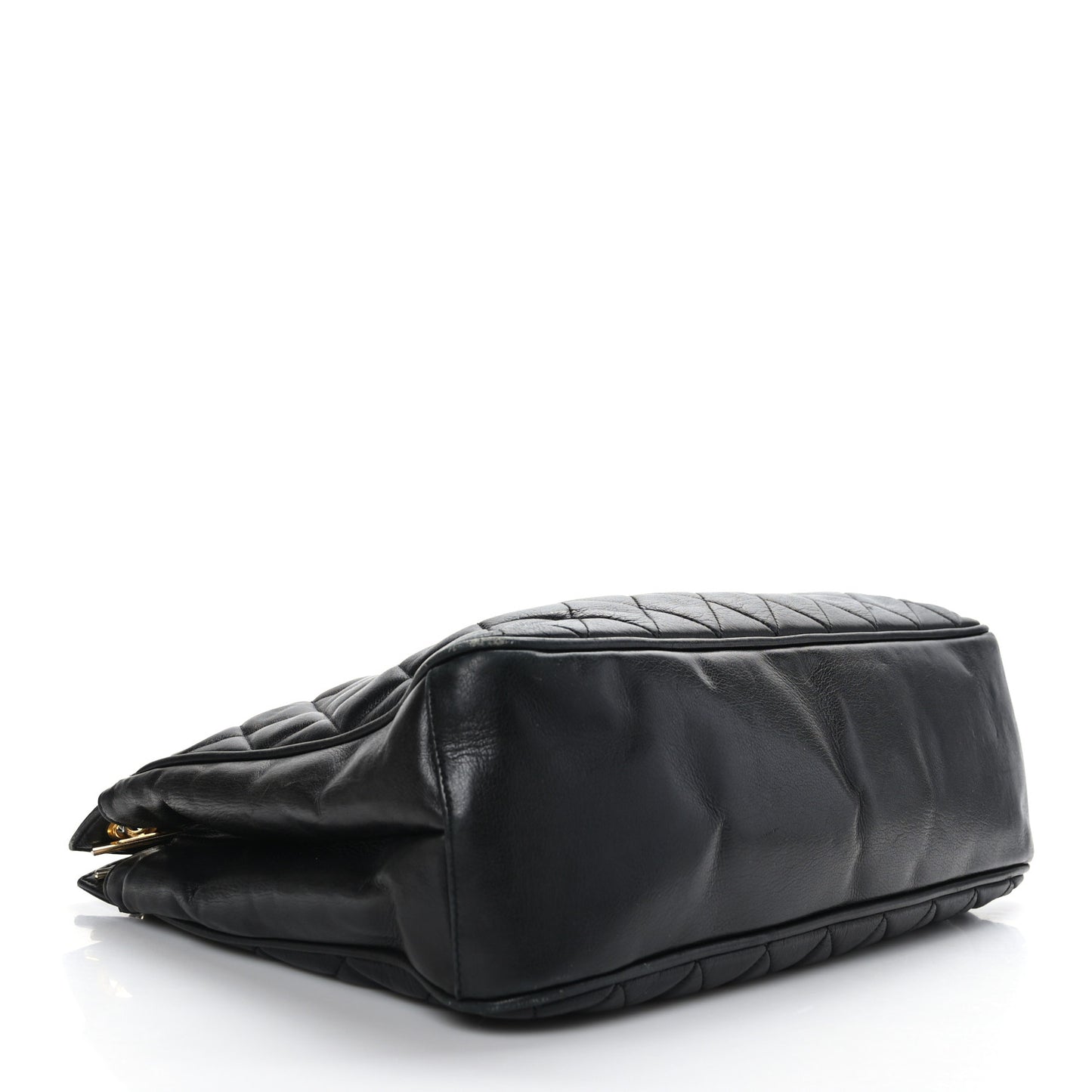 Lambskin Quilted Shoulder Bag Black