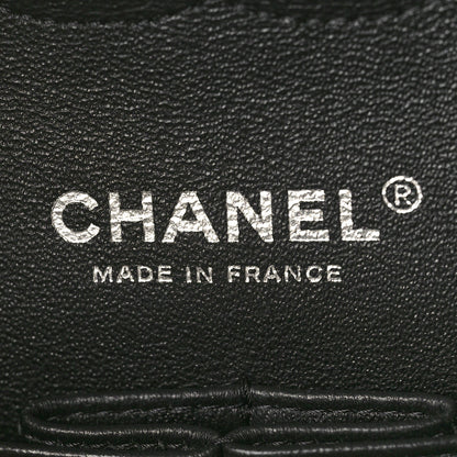 Chanel Lambskin Chevron Quilted Medium Double Flap Black 7 of 10