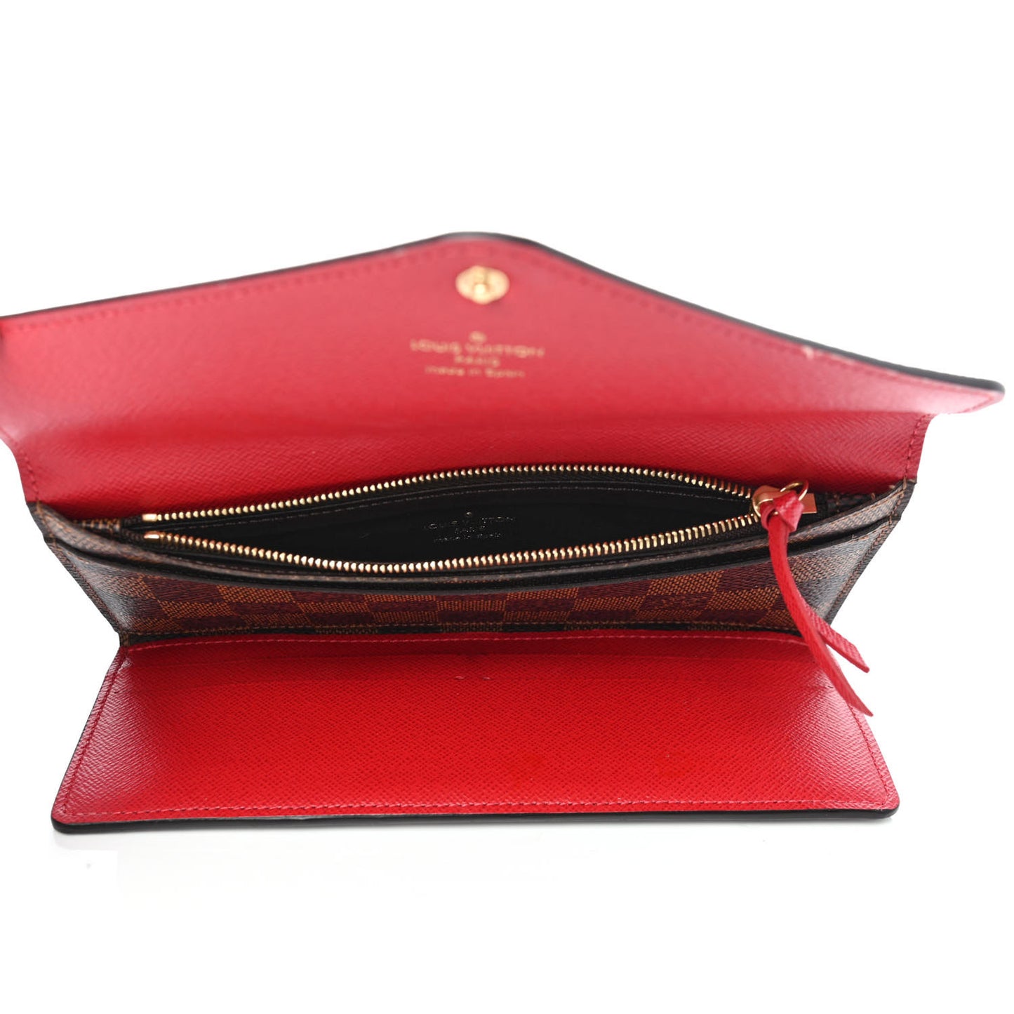 Damier Ebene Josephine Wallet Red