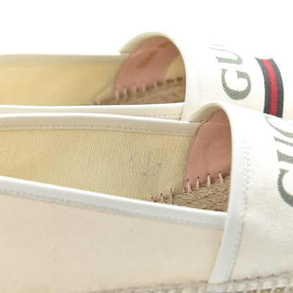 Gucci Canvas Logo Espadrilles 39.5 Greggio White 13 of 14