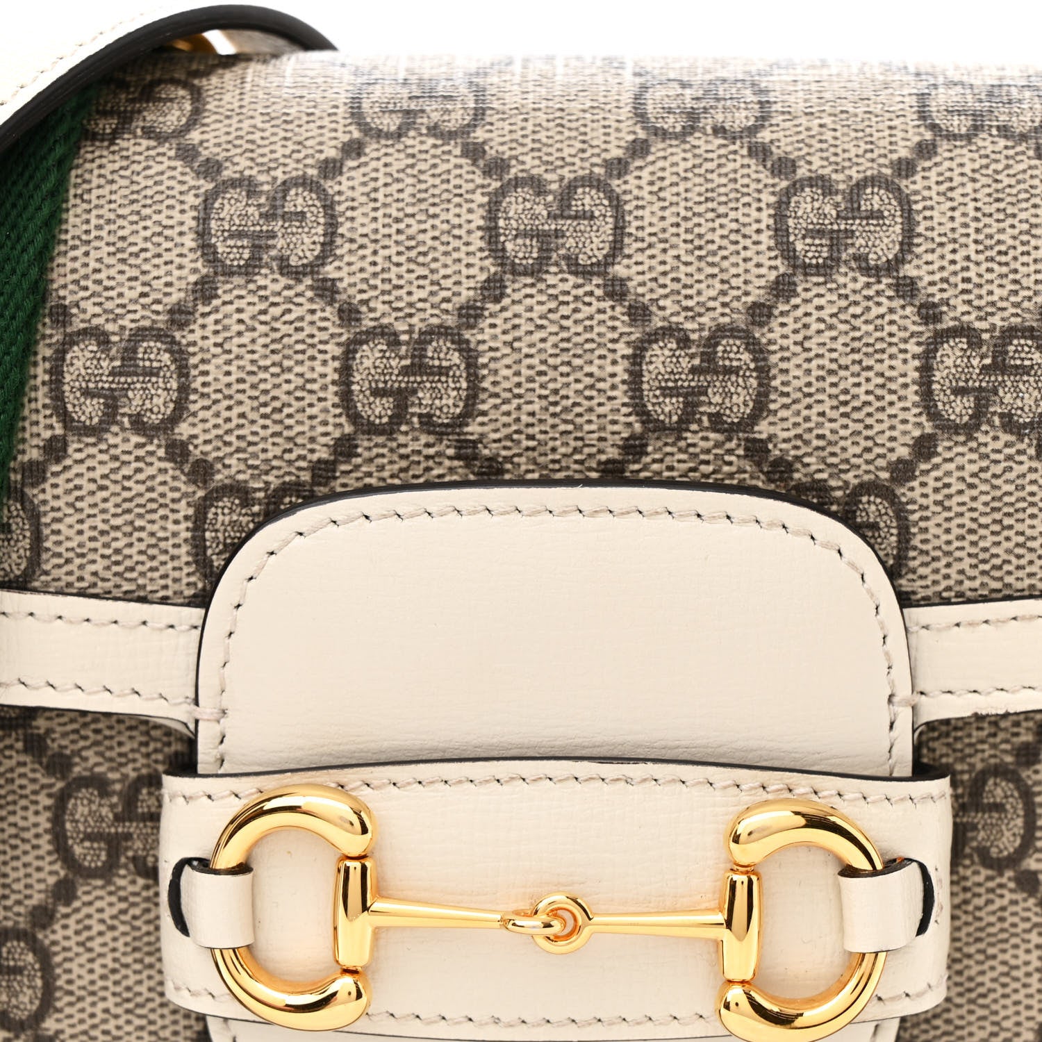 Gucci GG Supreme Monogram Web Mini Horsebit 1955 Shoulder Bag Beige Mystic White 8 of 15