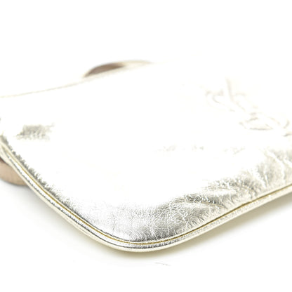 Saint Laurent Metallic Calfskin Monogram Pouch Gold 8 of 9