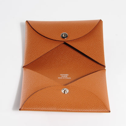 Hermes Epsom Calvi Card Case Gold 7 of 7