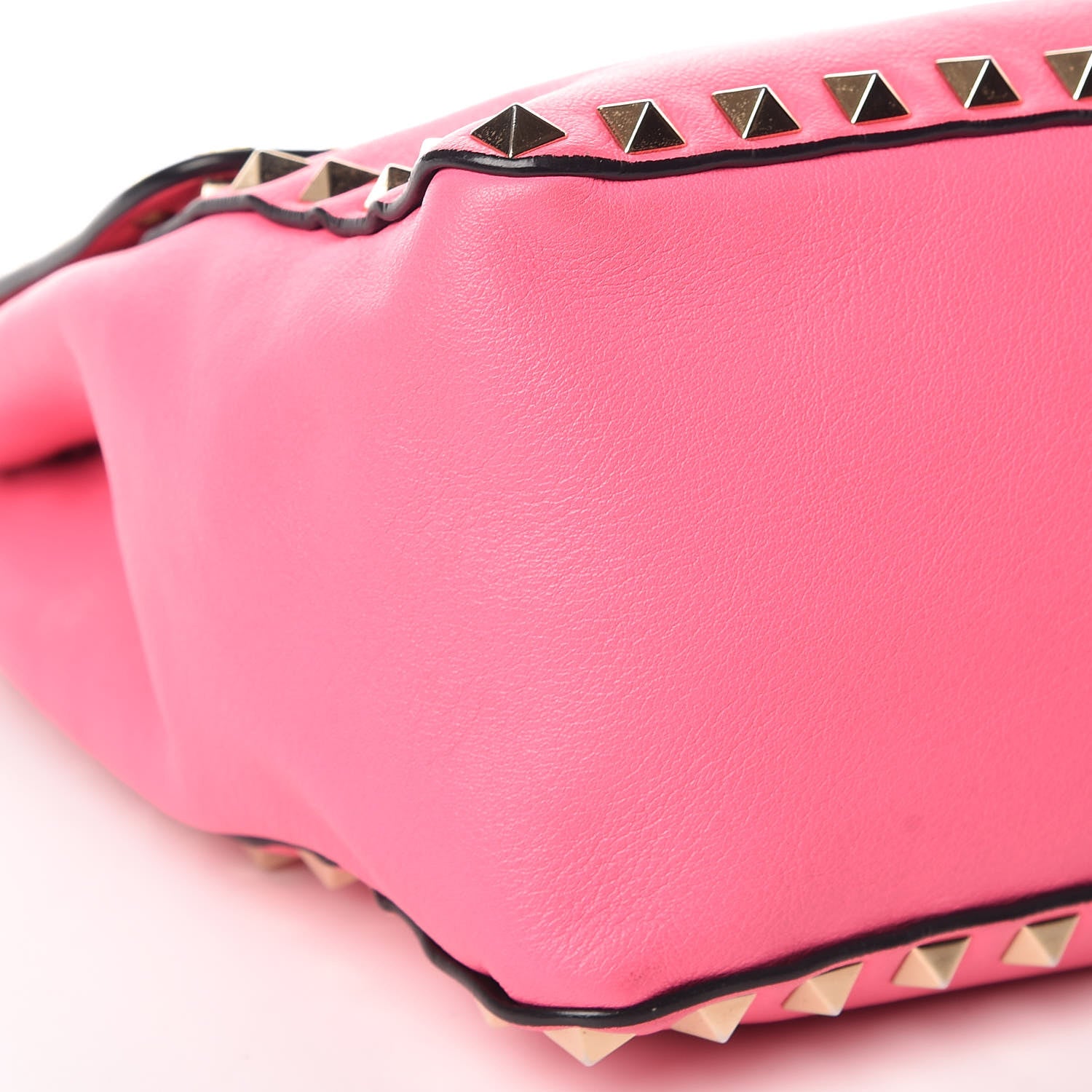 Valentino Garavani Vitello Rockstud Chain Strap Shoulder Bag Fuxia Fluo 8 of 12