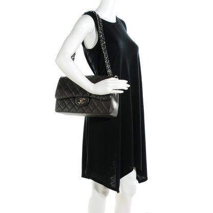 Chanel Caviar Quilted Jumbo Double Flap Dark Brown 2 of 8