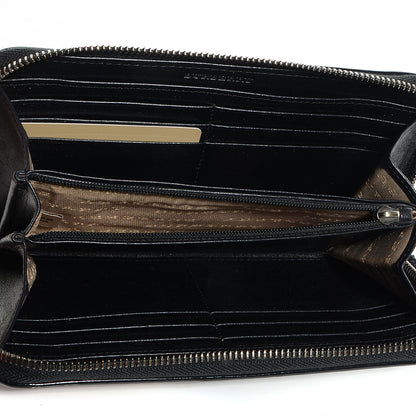 Burberry Supernova Check Patent Large Ziggy Zip Around Wallet Black 6 of 10