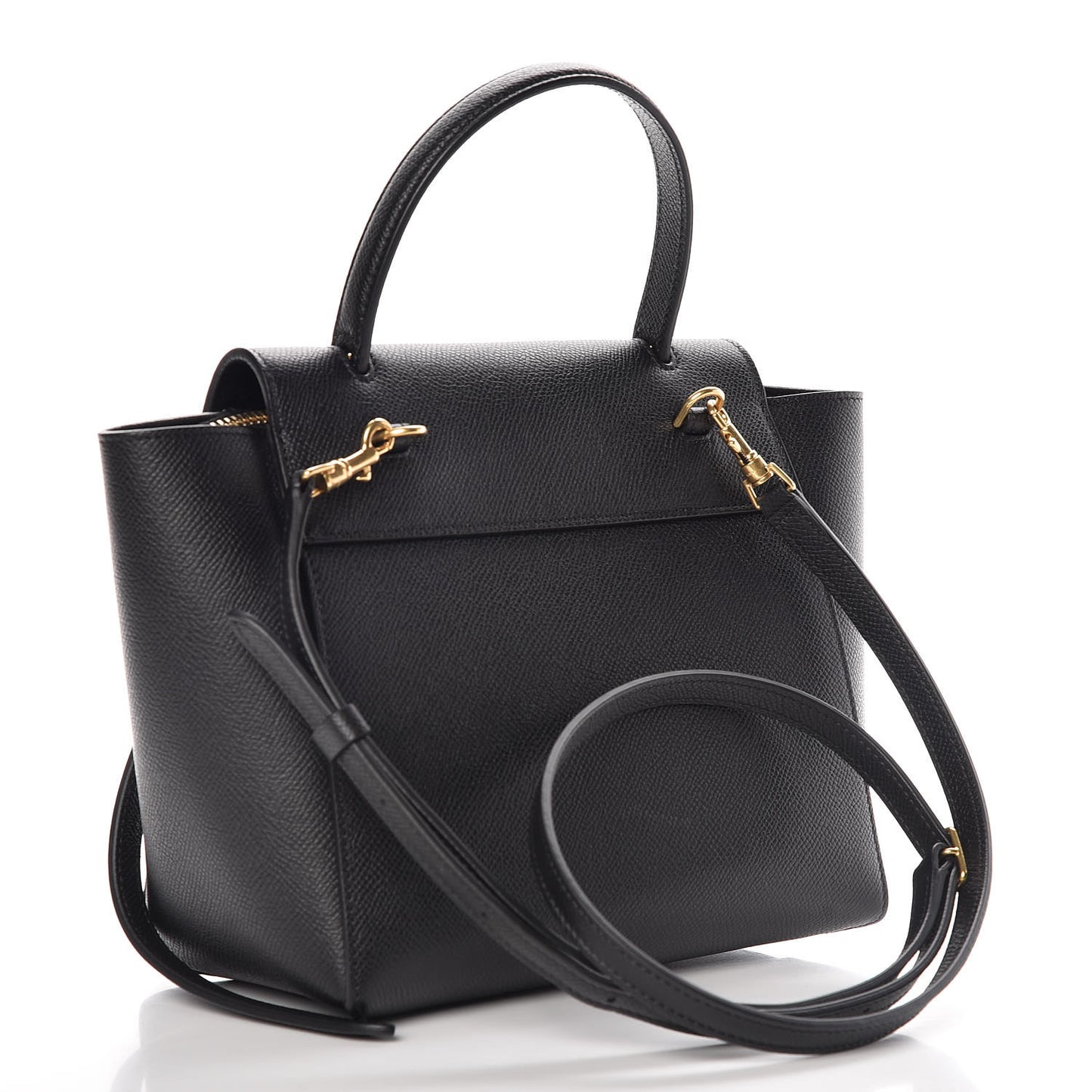 Grained Calfskin Nano Belt Bag Black
