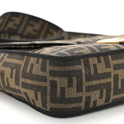 Fendi Fabric Jacquard FF 1974 Medium Baguette Tobacco Moro Black 7 of 10