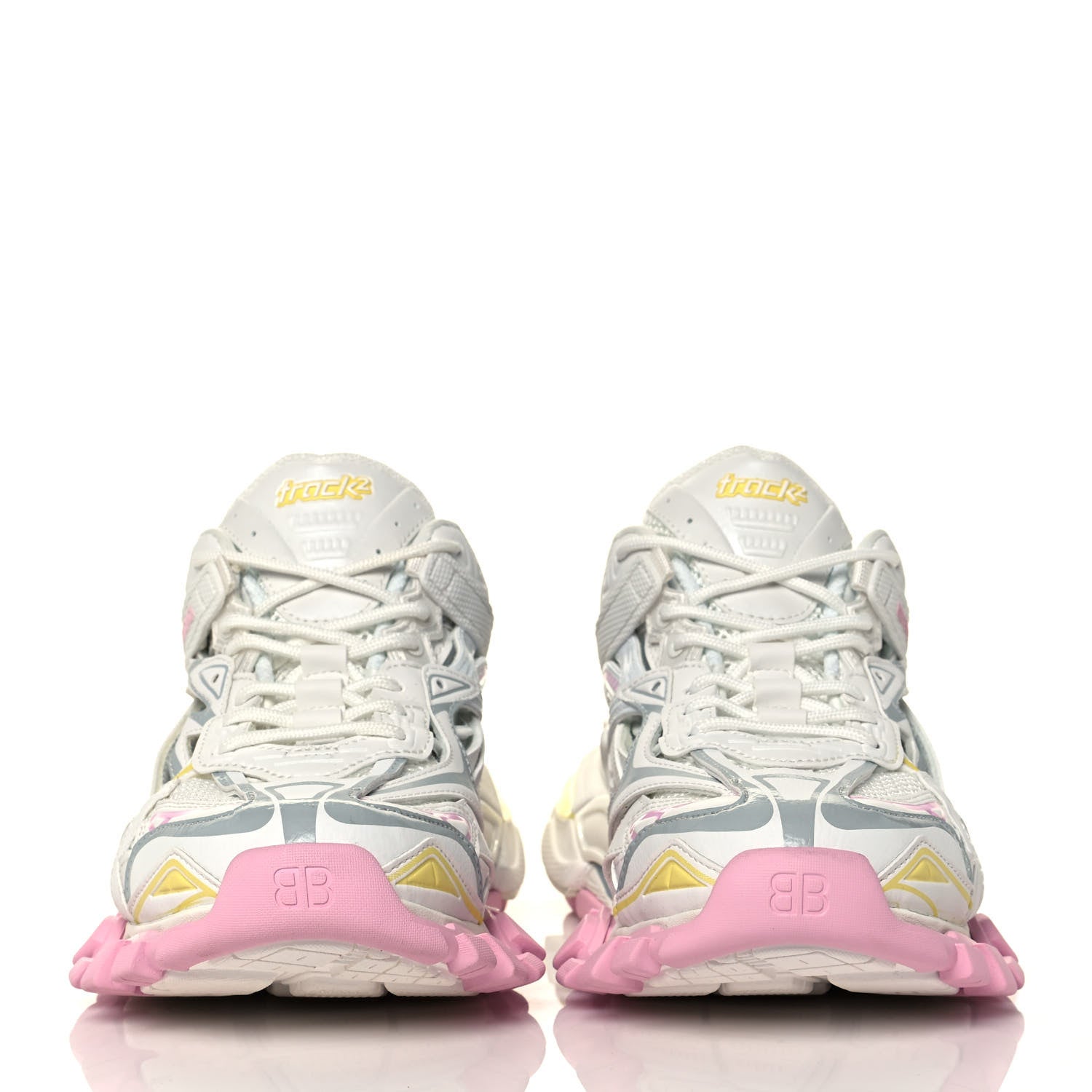 Balenciaga Rubber Mesh Tri-Color Womens Track.2 Open Sneakers 40 Light Yellow Light Pink Light Blue 2 of 8
