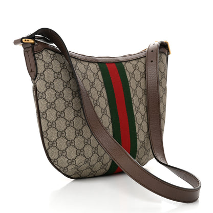 Gucci GG Supreme Monogram Web Small Ophidia Half Moon Hobo Brown 3 of 10