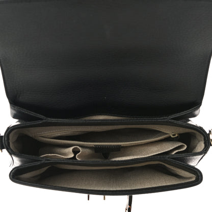 Gucci Dollar Calfskin Interlocking G Top Handle Shoulder Bag Black 5 of 11