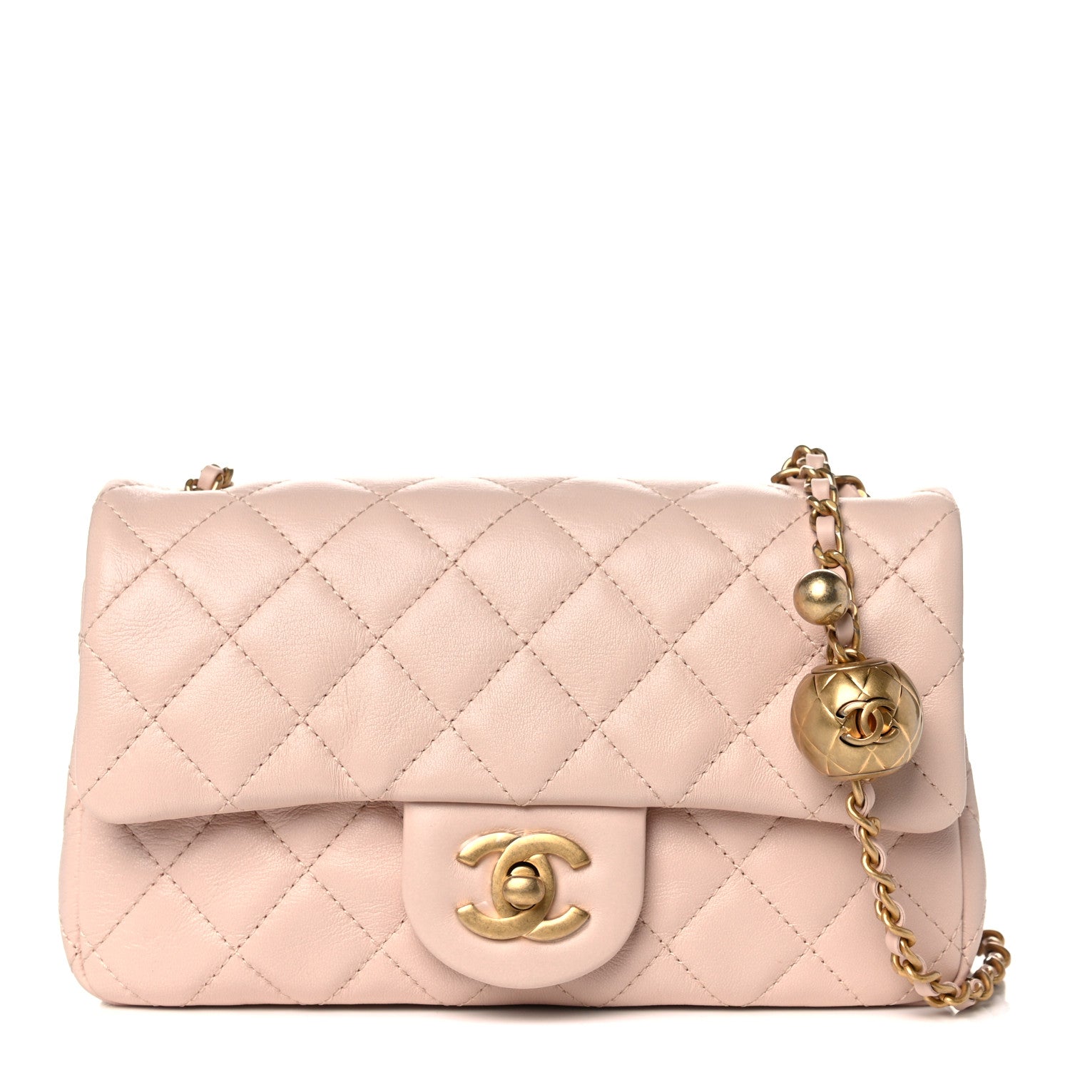 Chanel Lambskin Quilted Mini Rectangular Pearl Crush Flap Light Beige 1 of 10
