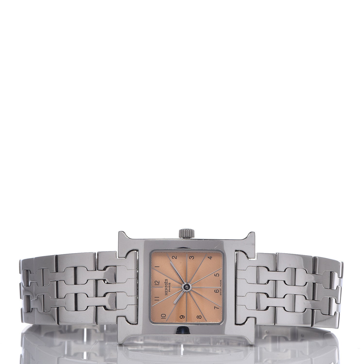 Hermes Stainless Steel 21mm Heure H Hour Quartz Watch Orange 3 of 11
