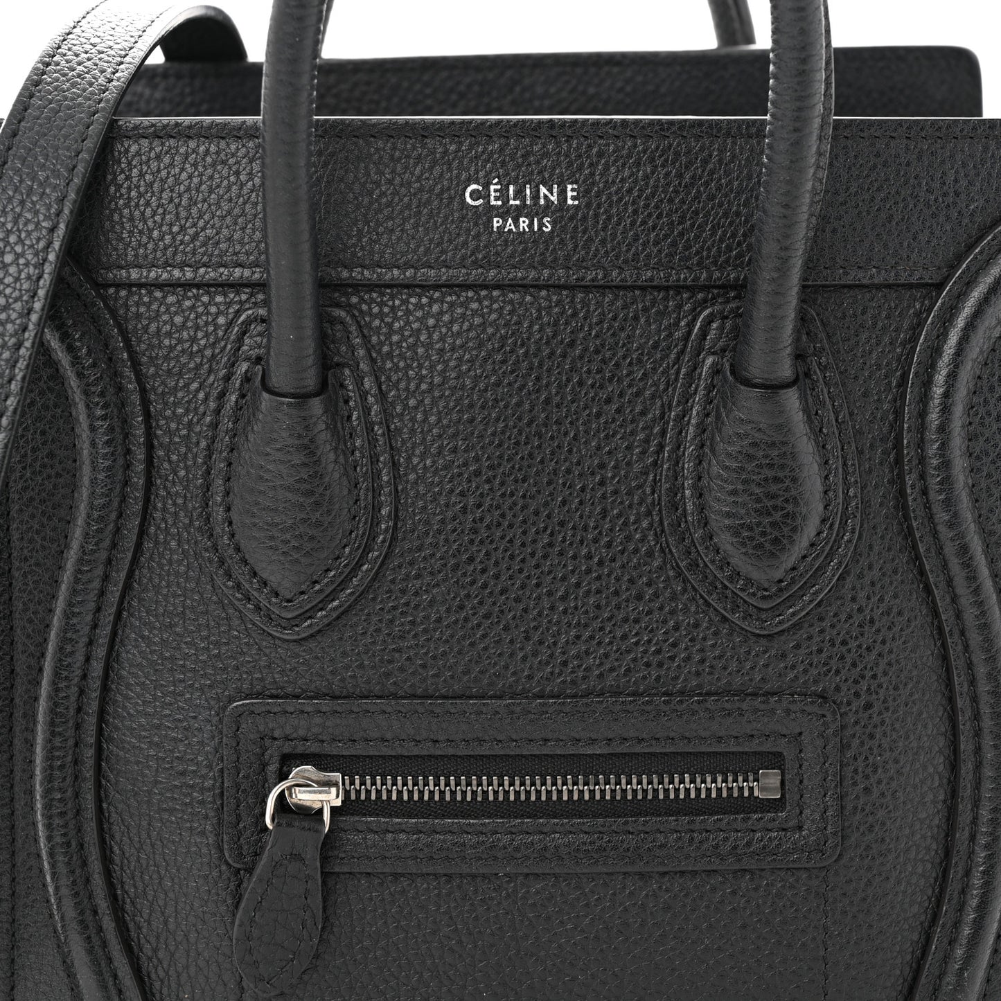 Drummed Calfskin Nano Luggage Black