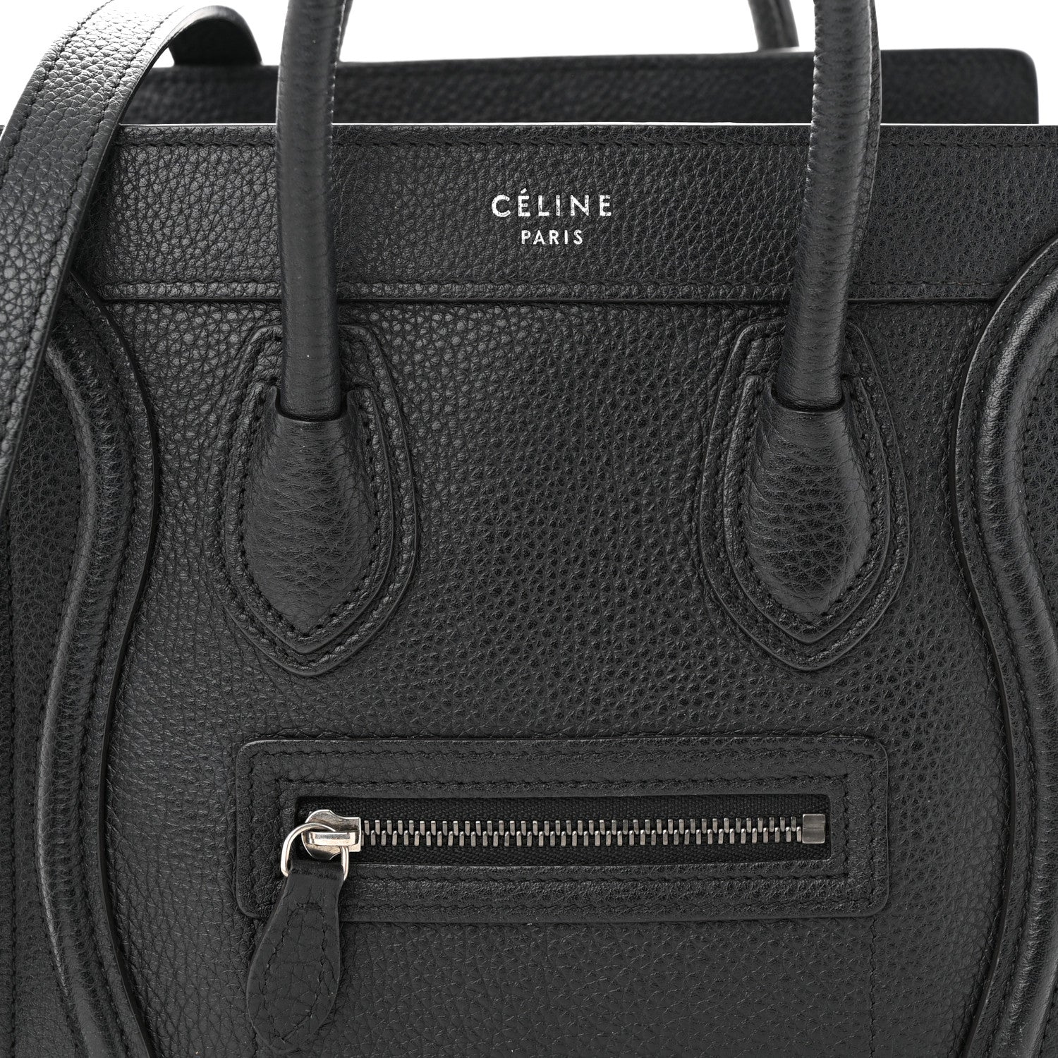 Celine Drummed Calfskin Nano Luggage Black 8 of 13