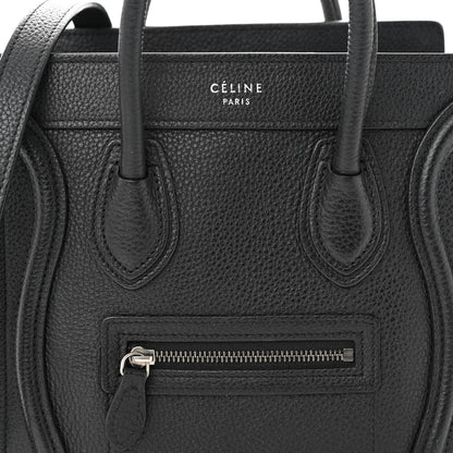 Celine Drummed Calfskin Nano Luggage Black 8 of 13