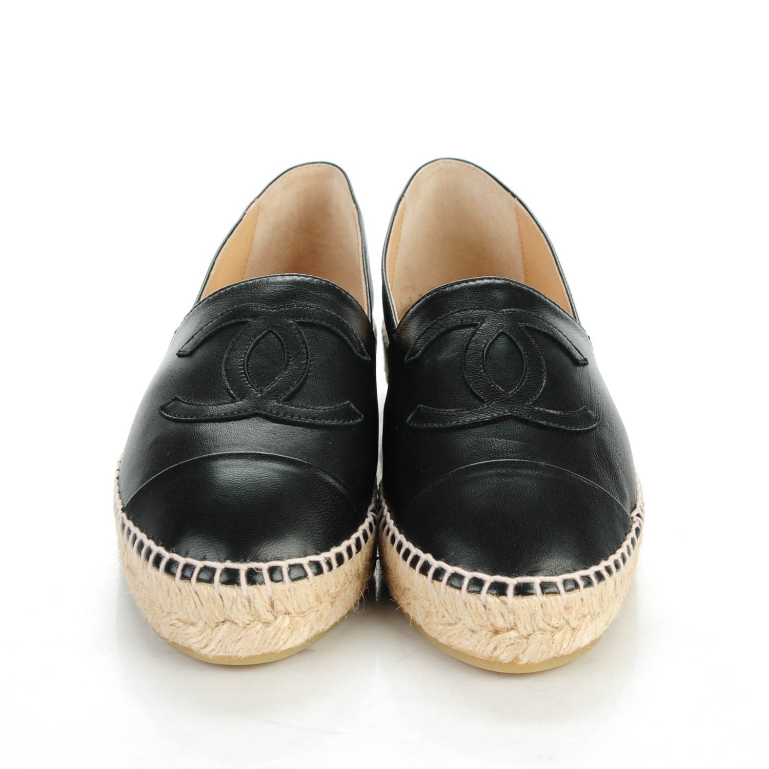 Chanel Lambskin CC Espadrilles 38 Black 2 of 8