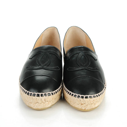Chanel Lambskin CC Espadrilles 38 Black 2 of 8