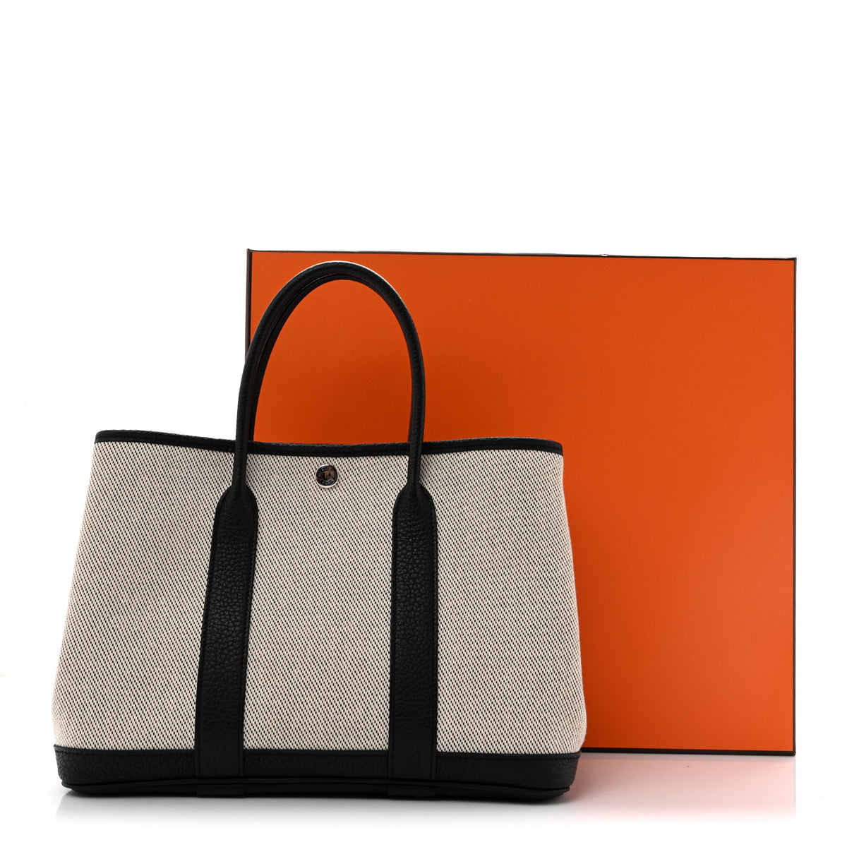 Hermes Twill H Negonda Garden Party 30 TPM Tote Ecru Black 11 of 11