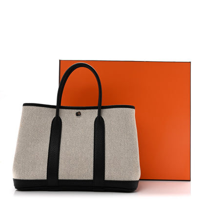Hermes Twill H Negonda Garden Party 30 TPM Tote Ecru Black 11 of 11