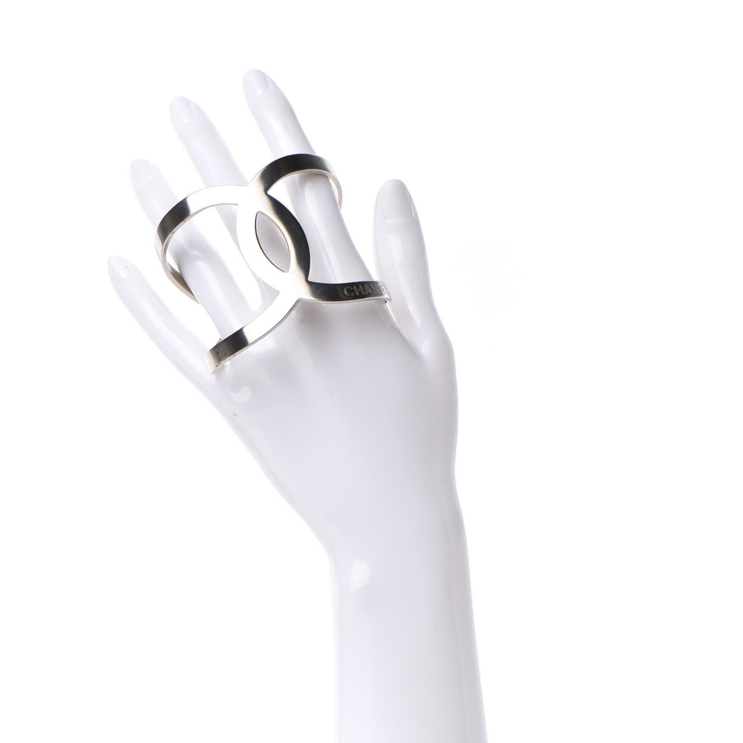 Chanel Metal CC Cuff Silver 2 of 7