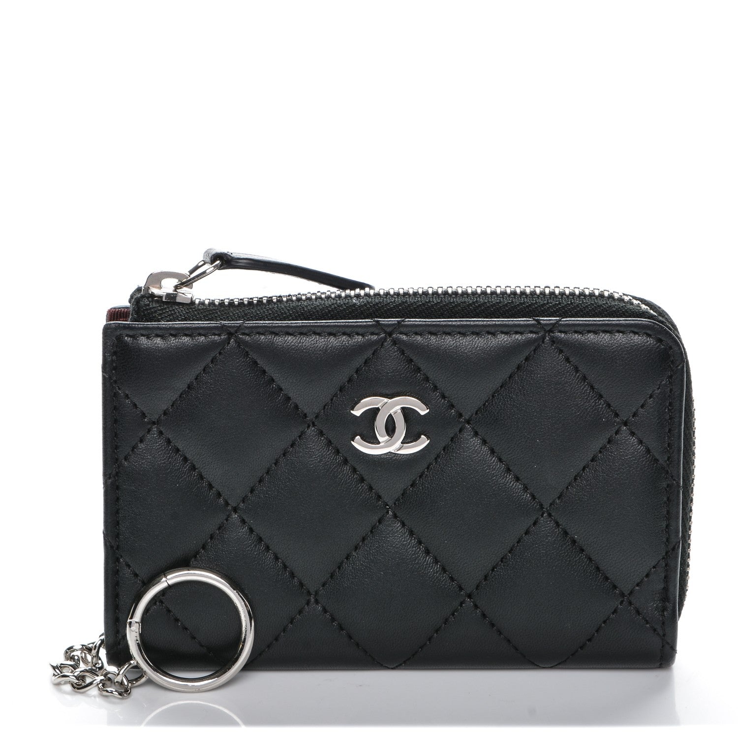 Chanel Lambskin Quilted Key Holder Case Black 1 of 7