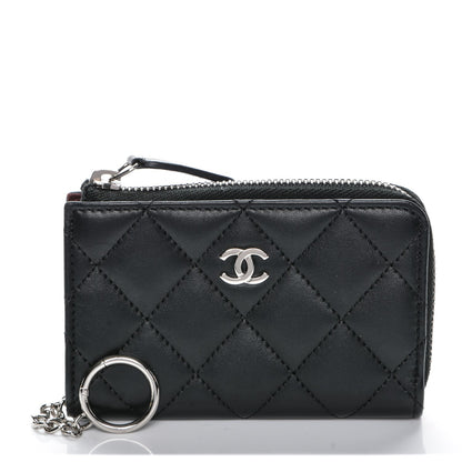 Chanel Lambskin Quilted Key Holder Case Black 1 of 7