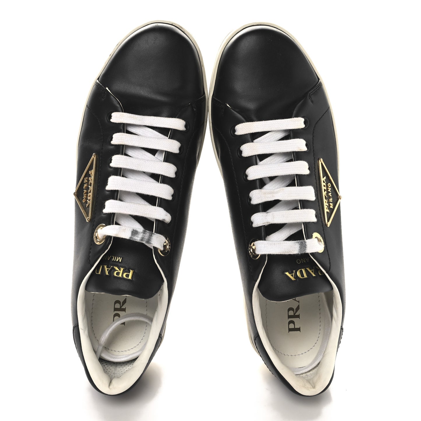 Vitello Soft Triangle Womens Edge Low Top 30mm Sneakers 40 Black White