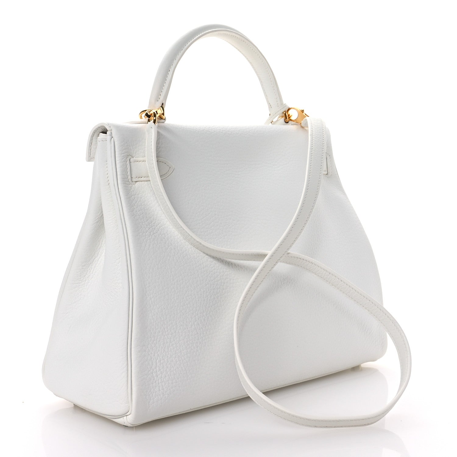Hermes Taurillon Clemence Kelly Retourne 32 White 3 of 11