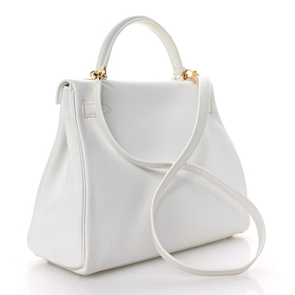 Hermes Taurillon Clemence Kelly Retourne 32 White 3 of 11
